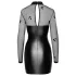 Noir - Transparentes Glanzkleid mit Oberteil (Schwarz) - M