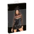 Noir - Transparentes Glanzkleid mit Oberteil (Schwarz) - XL