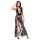 Noir - Vollständig transparenter Maxikleid mit Blumenmuster (Schwarz)