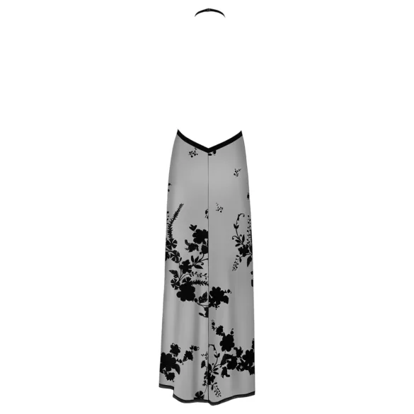 Noir - Transparenter Maxikleid mit Blumenmuster (Schwarz)