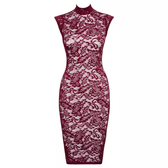 Cottelli - transparentes Spitzenkleid (bordeaux) - M