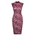 Cottelli - transparentes Spitzenkleid (bordeaux) - M