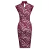 Cottelli - transparentes Spitzenkleid (bordeaux) - M