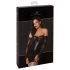 Noir - Glänzendes Kleid mit Spitzeinsatz (Schwarz) - L