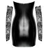 Noir - Glänzendes Kleid mit Spitzeinsatz (Schwarz) - L