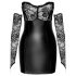 Noir - Glänzendes Kleid mit Spitzeinsatz (Schwarz) - L