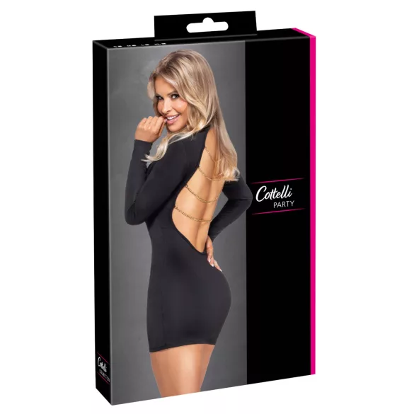 Cottelli - Rückenfreies Ketten-Minikleid (Schwarz) - M