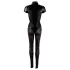 Cottelli - kurzärmeliger glänzender Overall (schwarz) - S