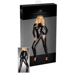 Noir - Glänzender Langarm-Overall (schwarz)