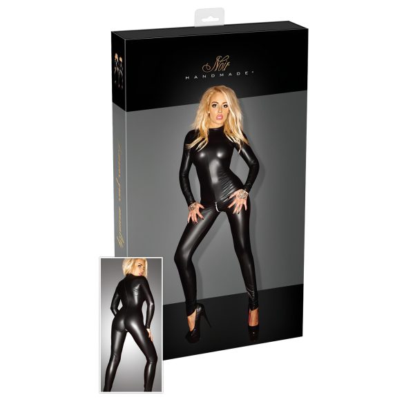 Noir - Glänzender, langärmeliger Overall (Schwarz) - L