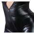 Cottelli Plus Size - glänzender langärmeliger Party-Overall (schwarz) - 3XL