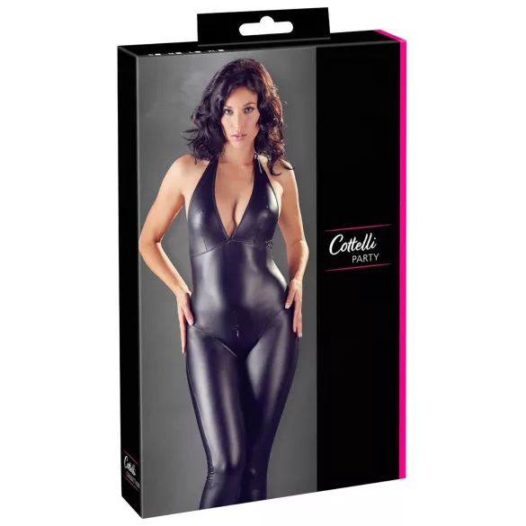 Cottelli Party - glänzender Overall (schwarz)