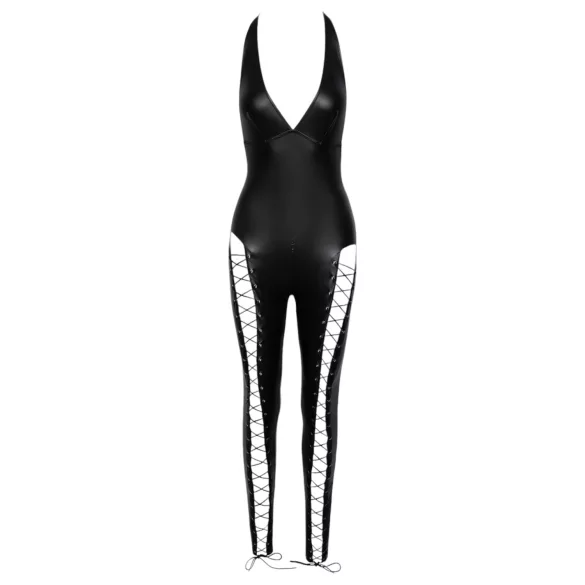 Cottelli Party - Halterneck-Overall mit Schnürung (Schwarz) - XL