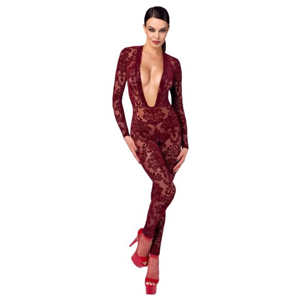Noir Kink Royal - transparente Catsuit (Rot) - M