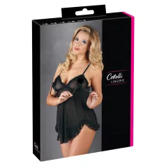 Cottelli - Luftiges, gerüschtes Babydoll (schwarz)