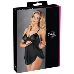 Cottelli - Luftiges, gerüschtes Babydoll (schwarz) - M