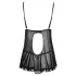 Cottelli - Luftiges, gerüschtes Babydoll (schwarz) - XL