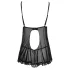 Cottelli - Luftiges, gerüschtes Babydoll (schwarz) - XXL
