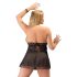 Cottelli Plus Size - Luftiges Spitzen-Babydoll (Schwarz) - 4XL