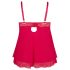 Cottelli Plus Size - Spitzen-Babydoll, rot, verführerisch luftig - 3XL