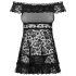 Obsessive Flores - Rüschen-Babydoll und String (Schwarz)
