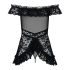 Obsessive Flores - Rüschen-Babydoll und String (Schwarz)