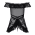 Obsessive Flores - Rüschchen Babydoll und String (schwarz) - L/XL
