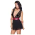 Cottelli Bondage - Spitzenbabydoll mit Halsband (schwarz)