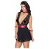 Cottelli Bondage - Spitzenbabydoll mit Halsband (schwarz)