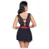 Cottelli Bondage - Spitzenbabydoll mit Halsband (schwarz)