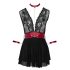 Cottelli Bondage - Spitzenbabydoll mit Halsband (schwarz) - M