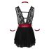 Cottelli Bondage - Spitzenbabydoll mit Halsband (schwarz) - M