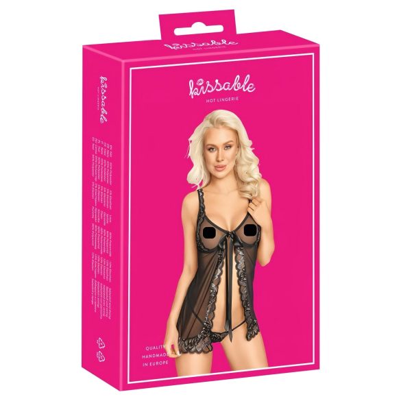 Kissable - offenes Babydoll (schwarz)