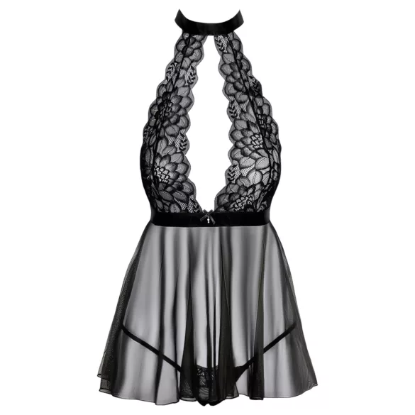 Kissable - Halsband-Spitze-Babydoll (schwarz) - L/XL