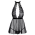 Kissable - Halsband-Spitze-Babydoll (schwarz) - L/XL