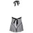 Küssbarer Babydoll mit Halsband – schwarz, Spitze - L/XL