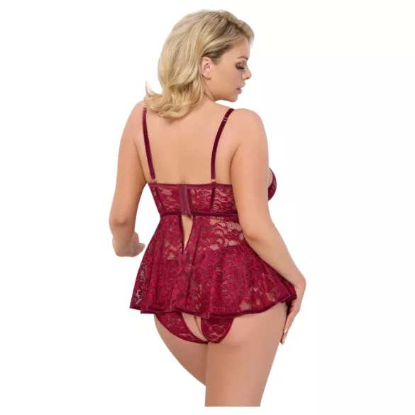 Cottelli Curves - Spitzen-Minikelid-Set (Rot)