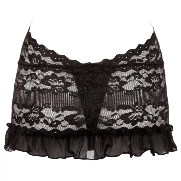Cottelli - Halsband-Spitzen-Minikleid (schwarz) - M