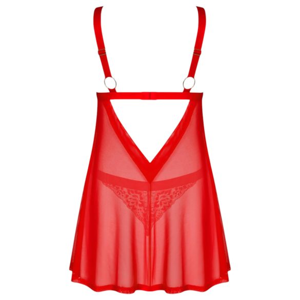 Obsessive Elianes - Spitzen-Babydoll-Set (rot)