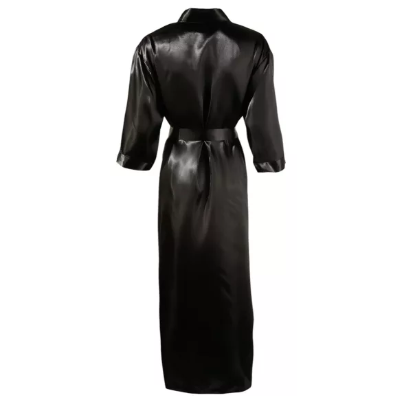 Cottelli - Satin-Morgenmantel (schwarz) - L/XL