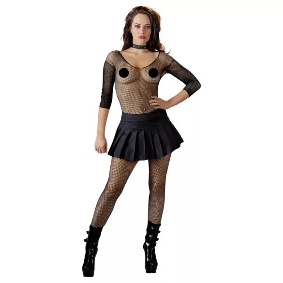 Cottelli - Gefalteter Minirock (schwarz) - XL