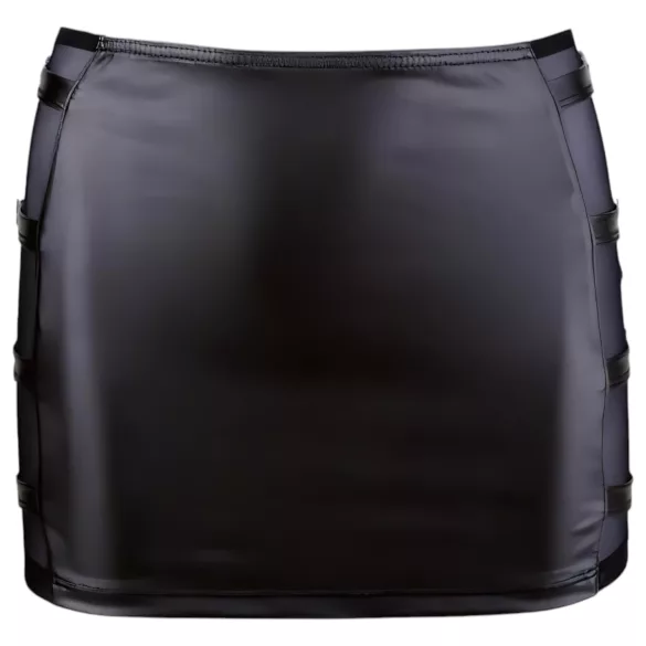 Cottelli - Glänzender Minirock mit Schnallen (schwarz) - XL