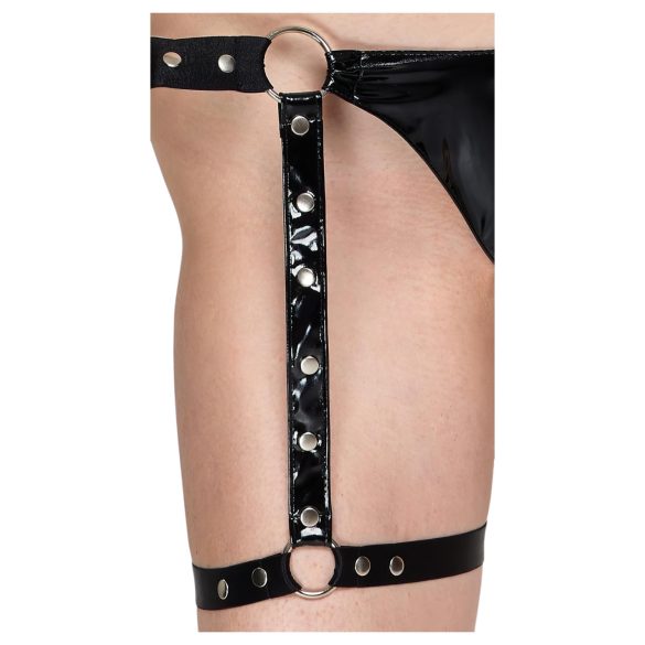 Black Level - Lack-Kleid Set (schwarz) - M