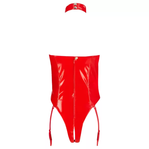 Black Level - Offener Halsketten-Body (Rot)