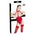 Black Level - Offener Body mit Halsband (Rot) - XXL
