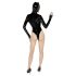 Schwarzer Samt - Batwoman Body mit langen Ärmeln