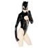 Schwarzer Samt - Batwoman Body mit langen Ärmeln