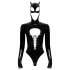 Black Velvet - Langarm Batwoman Body (schwarz) - M