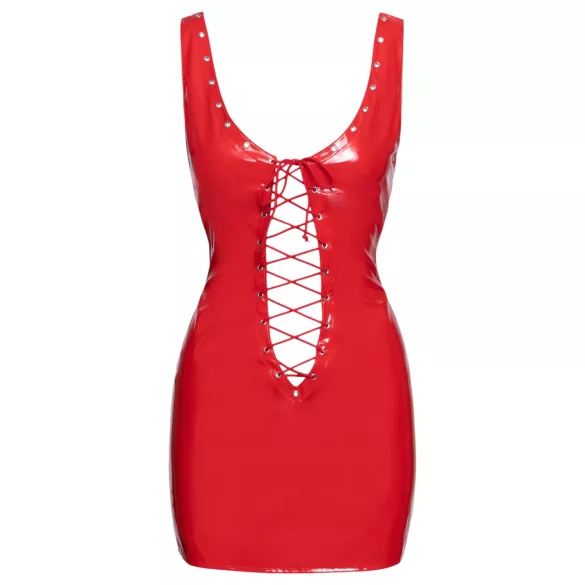 Black Level - Lack-Minidress mit Schnürung (Rot) - M