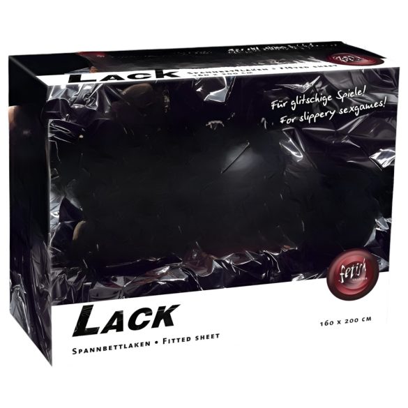 Lackspannbettlaken - elastisch - 160x200cm (schwarz)